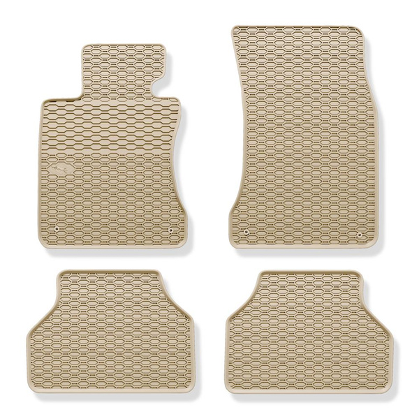 Gummimattor till bil BMW Serie 5 E60, E61 Limousine, Touring (2003-2010) - beige - 4 st.
