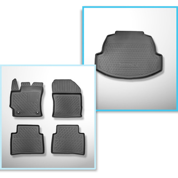 Sats bagagerumsmatta och bilmattor TPE PREMIUM måttillverkade till: Toyota Corol
