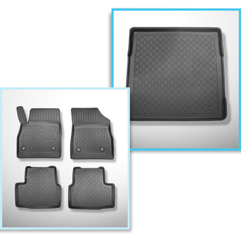 Sats bagagerumsmatta och bilmattor TPE måttillverkade till: Opel Astra K Sports 