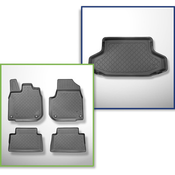 Sats bagagerumsmatta och bilmattor TPE måttillverkade till: Honda e Kombikupé (0