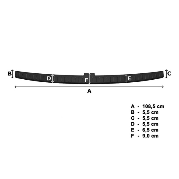 Svart list för bakre stötfångare till Hyundai Bayon SUV (2021-....)