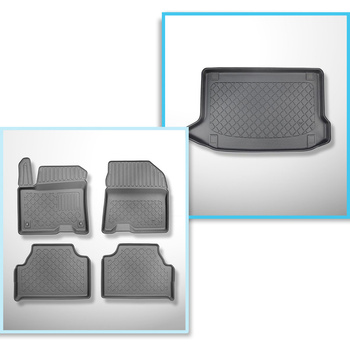 Sats bagagerumsmatta och bilmattor TPE måttillverkade till: Hyundai Kona electri