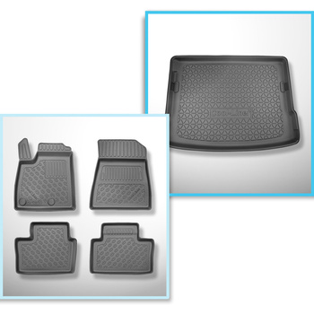 Sats bagagerumsmatta och bilmattor TPE PREMIUM måttillverkade till: Renault Aust