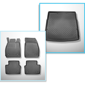 Sats bagagerumsmatta och bilmattor TPE måttillverkade till: Opel Insignia A Spor