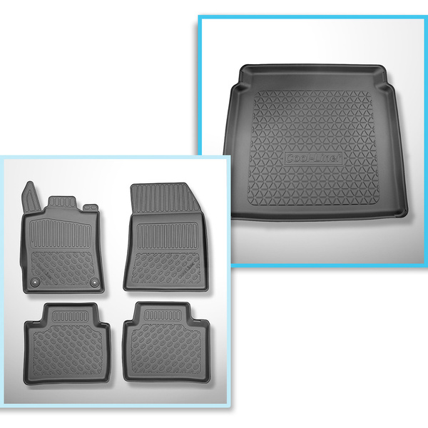 Sats bagagerumsmatta och bilmattor TPE PREMIUM måttillverkade till: Peugeot 408 SUV (10.2022-....) - ej till Plug-in Hybrid version