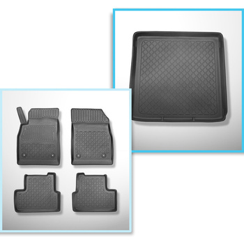 Sats bagagerumsmatta och bilmattor TPE måttillverkade till: Opel Astra J Sports 