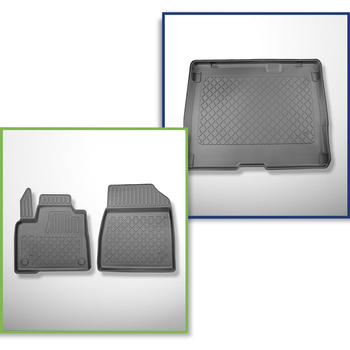 Sats bagagerumsmatta och bilmattor TPE måttillverkade till: Nissan Townstar Komb