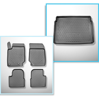 Sats bagagerumsmatta och bilmattor TPE PREMIUM måttillverkade till: Citroen C4 I