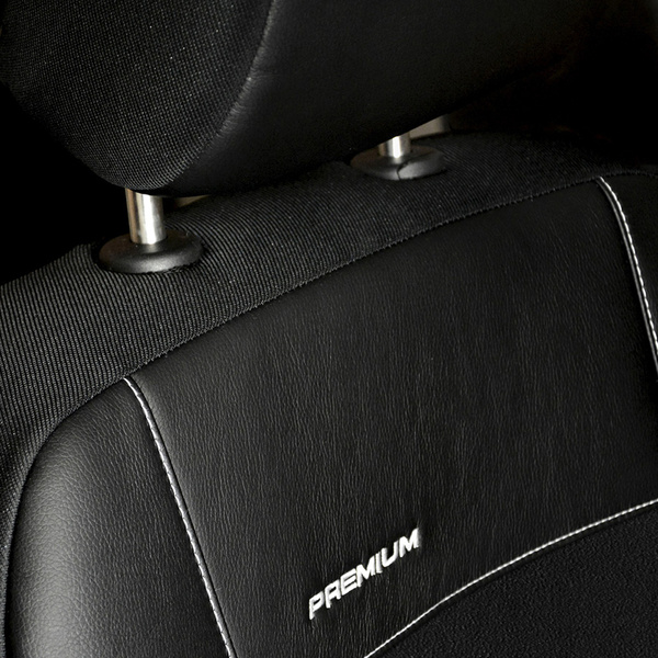 Måttsydda överdrag till Volkswagen Golf VI Kombikupé, Variant (2008-2012) andra raden - delat ryggstöd, överdrag för bakre armstöd - skräddarsydda sätesöverddrag - svart