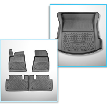 Sats bagagerumsmatta och bilmattor TPE PREMIUM måttillverkade till: Tesla Model 