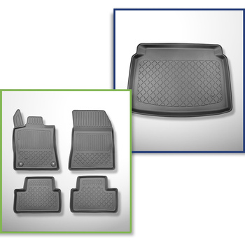 Sats bagagerumsmatta och bilmattor TPE måttillverkade till: Peugeot 308 III Komb