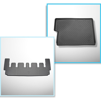 Sats bagagerumsmatta och bilmattor TPE måttillverkade till: Ford Tourneo Custom 