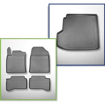 Sats bagagerumsmatta och bilmattor TPE måttillverkade till: Kia Ceed CD Plug-in 
