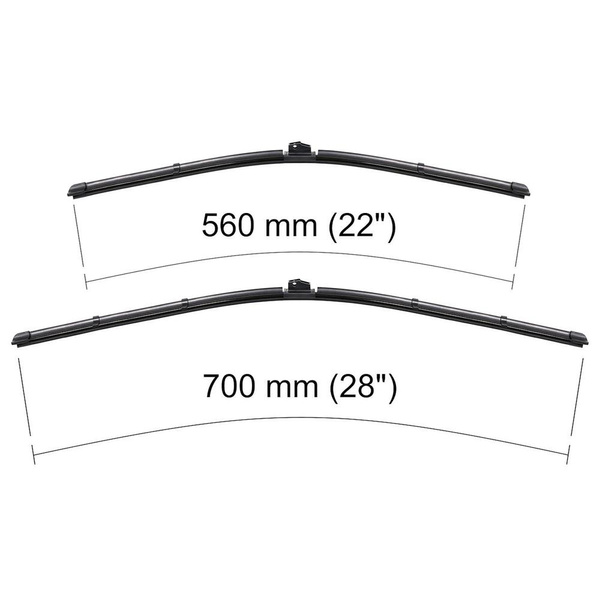 Vindrutetorkarblad till Opel Zafira B Minibuss (07.2005-08.2015) - platta torkarblad