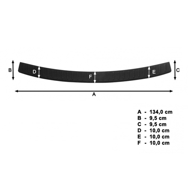 Svart list för bakre stötfångare till Volkswagen Caddy IV Cargo (2015-....)