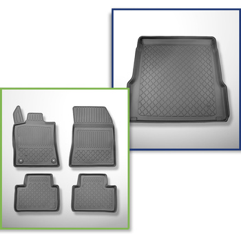 Sats bagagerumsmatta och bilmattor TPE måttillverkade till: Opel Astra L (VI) Sp