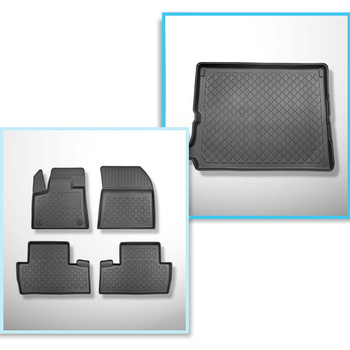 Sats bagagerumsmatta och bilmattor TPE måttillverkade till: Peugeot 5008 II SUV 