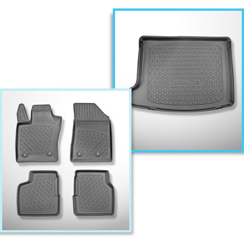 Sats bagagerumsmatta och bilmattor TPE PREMIUM måttillverkade till: Jeep Compass