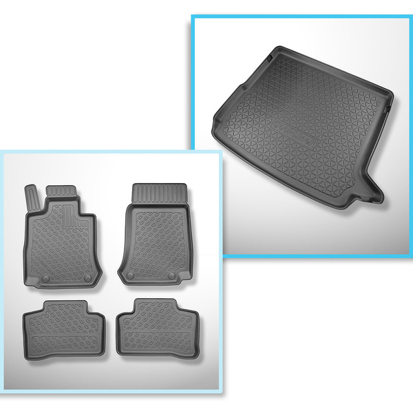 Sats bagagerumsmatta och bilmattor TPE PREMIUM måttillverkade till: Mercedes-Benz EQC N293 SUV (05.2019-2023)