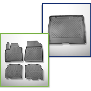Sats bagagerumsmatta och bilmattor TPE måttillverkade till: Renault Kangoo III S