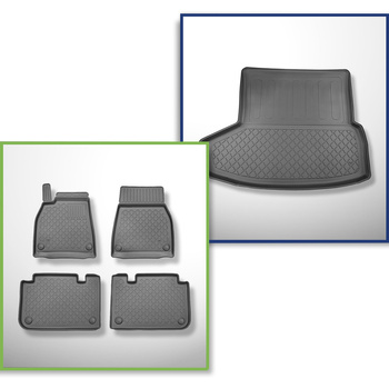 Sats bagagerumsmatta och bilmattor TPE måttillverkade till: Tesla Model S Faceli
