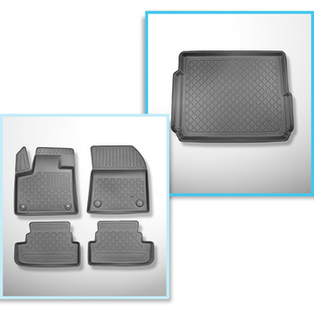 Sats bagagerumsmatta och bilmattor TPE måttillverkade till: Opel Grandland X Plu