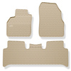 Gummimattor till bil Renault Scenic II Minibuss (2003-2009) - beige - 3 st.