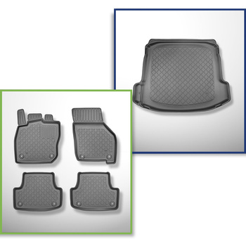 Sats bagagerumsmatta och bilmattor TPE måttillverkade till: Audi A3 8Y Limousine