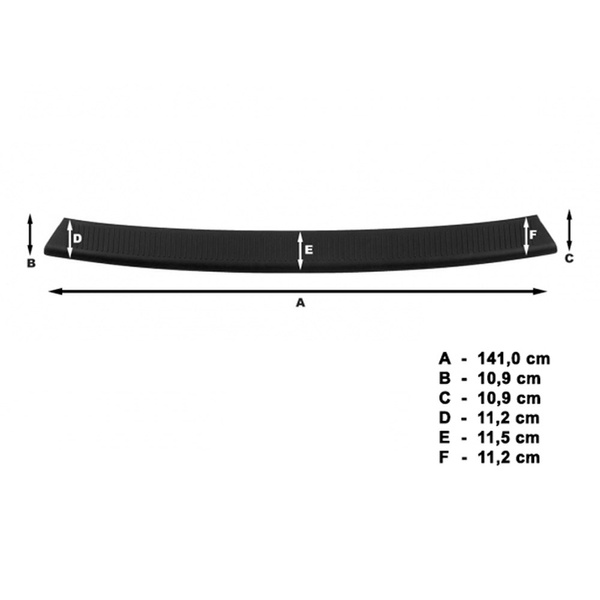 Svart list för bakre stötfångare till Volkswagen Multivan T6 Skåpbil (2015-....) - (kort och långt axelavstånd; med bagagelucka)