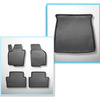 Sats bagagerumsmatta och bilmattor TPE måttillverkade till: Seat Alhambra II Skåpbil (09.2010-2020) - 7 platser; tredje raden nedsänkt