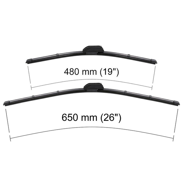 Vindrutetorkarblad till Hyundai Sonata VI Sedan (09.2009-01.2014) - platta torkarblad