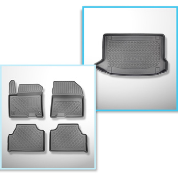 Sats bagagerumsmatta och bilmattor TPE PREMIUM måttillverkade till: Hyundai Kona