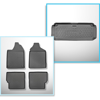 Sats bagagerumsmatta och bilmattor TPE PREMIUM måttillverkade till: Aixam Miniau