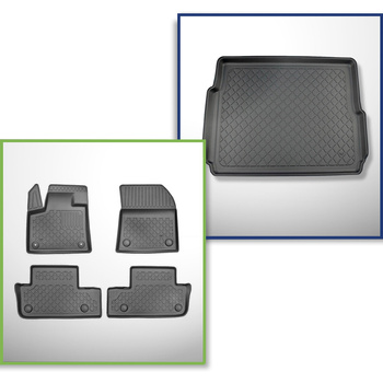 Sats bagagerumsmatta och bilmattor TPE måttillverkade till: Peugeot 3008 II Hybr