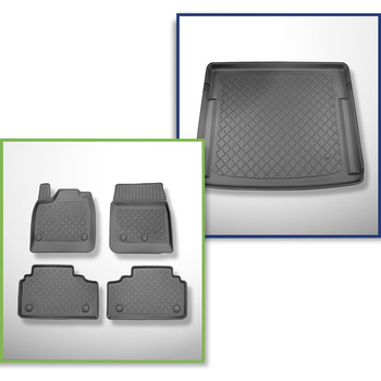 Sats bagagerumsmatta och bilmattor TPE måttillverkade till: Nissan Ariya SUV (09.2022-....) - övre bagagerum; rörligt golv i översta läget; även till modeller med fästskenor