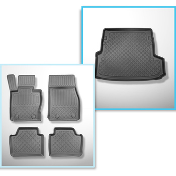 Sats bagagerumsmatta och bilmattor TPE måttillverkade till: BMW Serie 3 F31 Touring (12.2012-02.2019) - X-drive