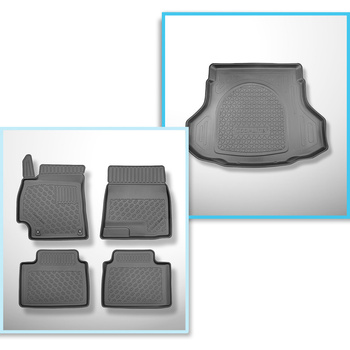 Sats bagagerumsmatta och bilmattor TPE PREMIUM måttillverkade till: Hyundai Elantra CN7 VII Sedan (01.2021-....)