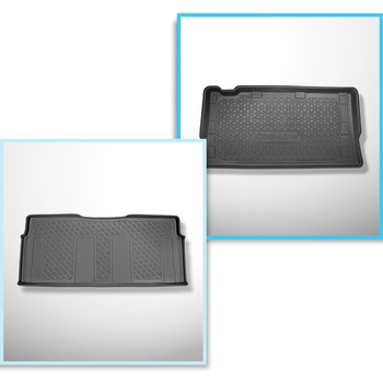 Sats bagagerumsmatta och bilmattor TPE PREMIUM måttillverkade till: Mercedes-Benz Vito W447 Tourer (10.2014-....) - bakom tredje sätesraden; Long version (axelavstånd 3200 mm, fordonets längd 5140 mm); full bak 2a raden (T - 2a raden)