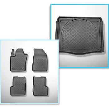 Sats bagagerumsmatta och bilmattor TPE måttillverkade till: Jeep Renegade SUV (09.2014-06.2018) - nedre bagagerum (utan multifunktionellt golv); ej till 4ex Plug-in Hybrid version