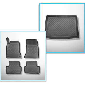 Sats bagagerumsmatta och bilmattor TPE måttillverkade till: Mercedes-Benz B-klass W246 Sports Tourer (10.2011-12.2018) - nedre bagagerum; utan vario box (utan EASY VARIO PLUS SYSTEM)