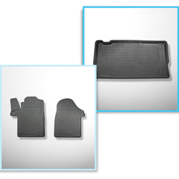 Sats bagagerumsmatta och bilmattor TPE PREMIUM måttillverkade till: Mercedes-Benz Vito W447 Tourer (10.2014-....) - bakom tredje sätesraden; Long version (axelavstånd 3200 mm, fordonets längd 5140 mm)