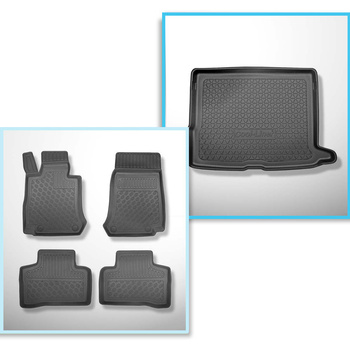 Sats bagagerumsmatta och bilmattor TPE PREMIUM måttillverkade till: Mercedes-Benz GLC X253 SUV (09.2015-06.2022) - ej till Plug-in Hybrid