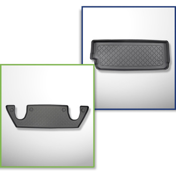 Sats bagagerumsmatta och bilmattor TPE måttillverkade till: Tesla Model X SUV (10.2016-12.2020) - 6 platser; 3a raden; för utrymme bakom tredje sätesraden