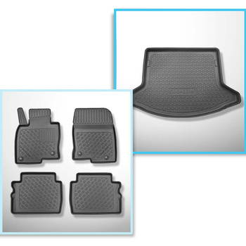 Sats bagagerumsmatta och bilmattor TPE PREMIUM måttillverkade till: Mazda CX-5 KF SUV (07.2017-....) - nedre bagagerum; rörligt golv i nedersta läget eller utan rörligt golv