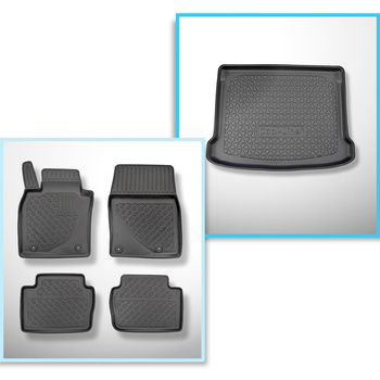 Sats bagagerumsmatta och bilmattor TPE PREMIUM måttillverkade till: Mazda 3 IV BP Kombikupé (03.2019-....)