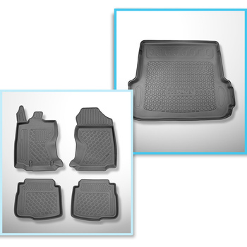 Sats bagagerumsmatta och bilmattor TPE PREMIUM måttillverkade till: Subaru Outback VI (BT) Kombi (05.2021-....) - med / utan subwoofer