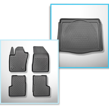 Sats bagagerumsmatta och bilmattor TPE PREMIUM måttillverkade till: Jeep Renegade SUV (09.2014-06.2018) - nedre bagagerum (utan multifunktionellt golv); ej till 4ex Plug-in Hybrid version