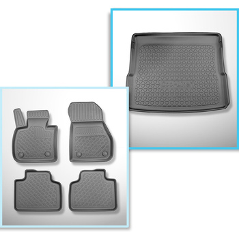 Sats bagagerumsmatta och bilmattor TPE PREMIUM måttillverkade till: BMW X1 F48 Plug-in Hybrid SAV (03.2020-09.2022)