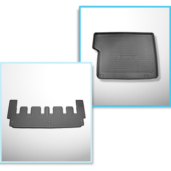 Sats bagagerumsmatta och bilmattor TPE PREMIUM måttillverkade till: Ford Tourneo Custom Skåpbil (02.2018-06.2023)