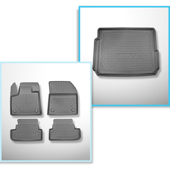 Sats bagagerumsmatta och bilmattor TPE PREMIUM måttillverkade till: Opel Grandland X Plug-in Hybrid SUV (11.2019-2021) - utan Hi-Fi-System FOCAL